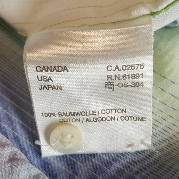 Escada Sport Long Sleeve Rainbow Button Up Shirt 40 - Picture 7 of 7